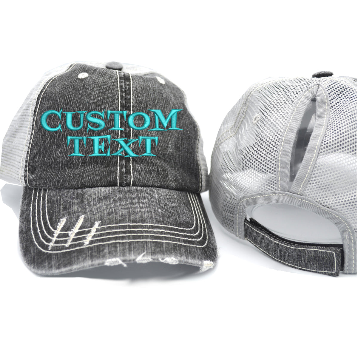 Embroidered hat with personalized text or custom logo