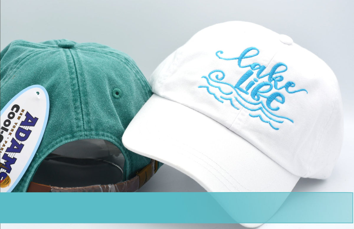 Lake life embroidered baseball cap by Amaze Embroidery