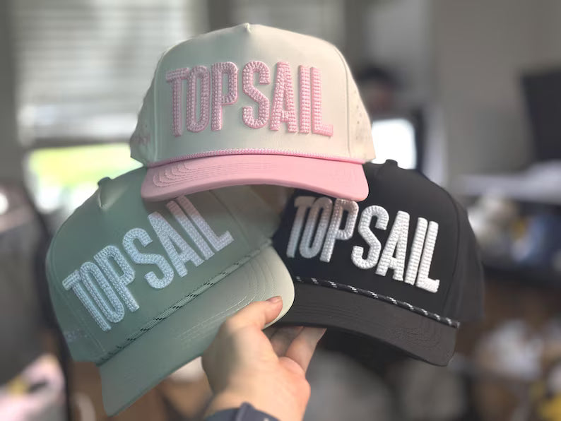 golf hat with rope and custom text