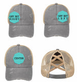 Custom Logo Women’s Trucker Hat - High Ponytail Distressed Cap CRISS-CROSS