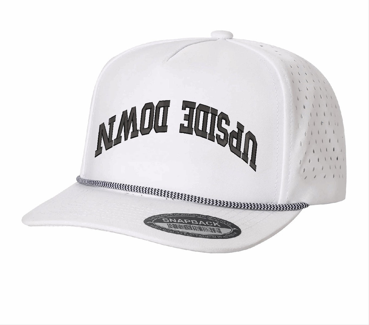 UPSIDE DOWN TEXT Performance with rope- 5 panel- Embroidery
