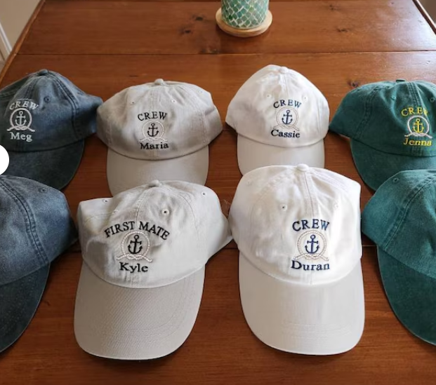 Casquette Baseball Brodée 'Captain' - 100% Coton - Style Marin, Voile, Yachting - Plusieurs Inscriptions Disponibles - 9