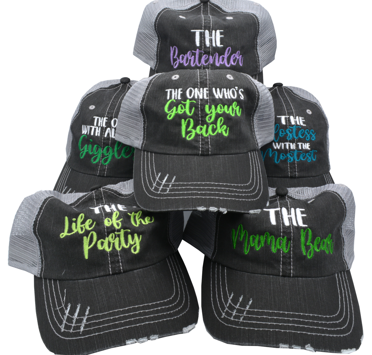 Custom TEXT distressed trucker hat