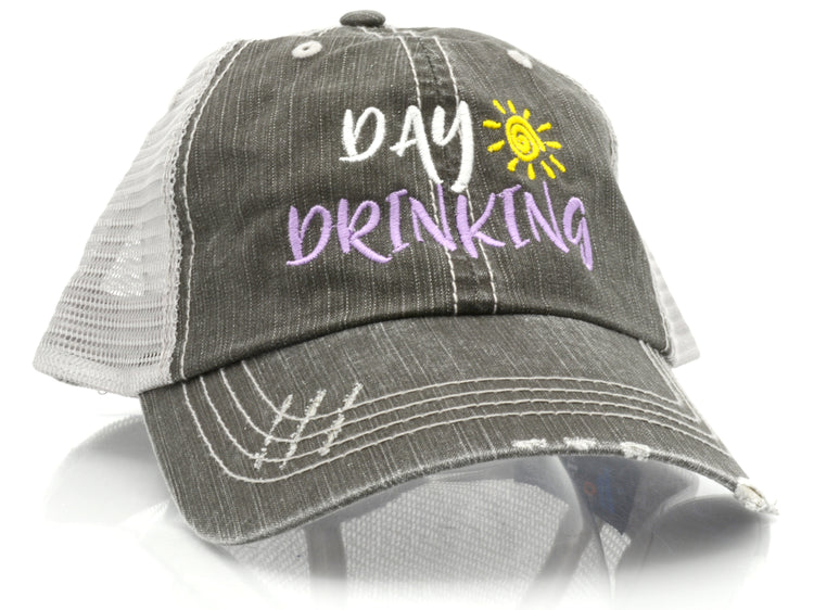 Day Drinking Black Vintage Trucker Hat main image 1