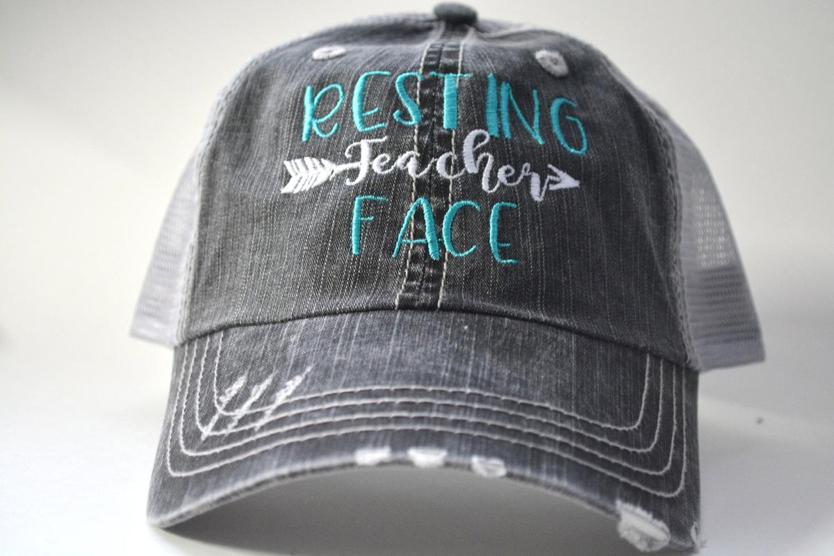 Resting Teacher Face Arrow Trucker Hat