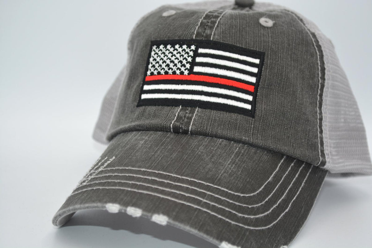 Thin Line US Flag Trucker Hat